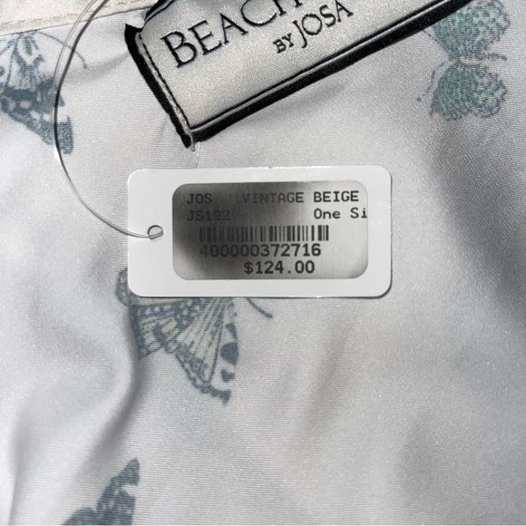 Josa Tulum Dress One Size‎ Fits Most Ivory Butterfly Print Beach  Cover V-neck - Picture 8 of 12